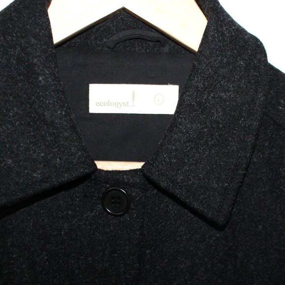 ECOLOGYST Slow Fashion Wool Harbour Coat Charcoal Grey Jacket NWOT - Picture 5 of 7